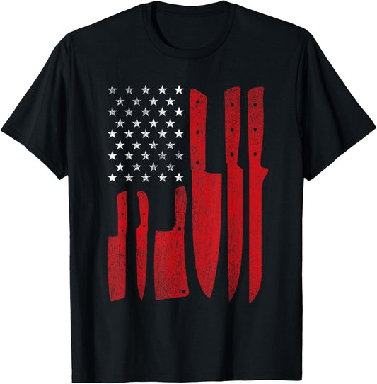 American Flag Usa Butcher Butchery Slaughterer