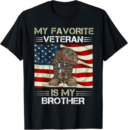 My Favorite Veteran Is My Brother American Flag
