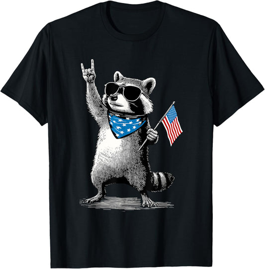 Usa Patriotic Raccoon Men Women Kids Funny 4Th Of July