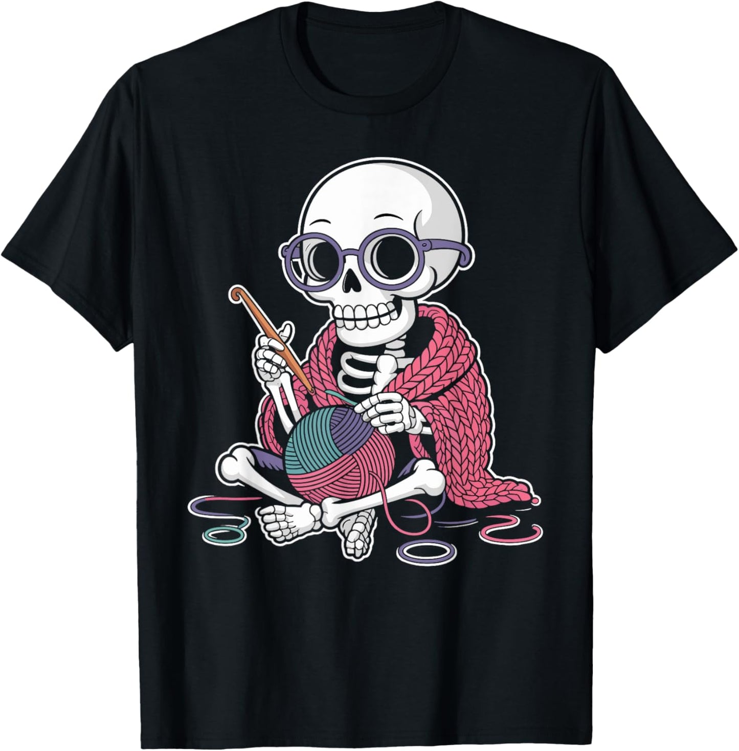 Funny Skeleton Knitting Halloween Yarn Lovers