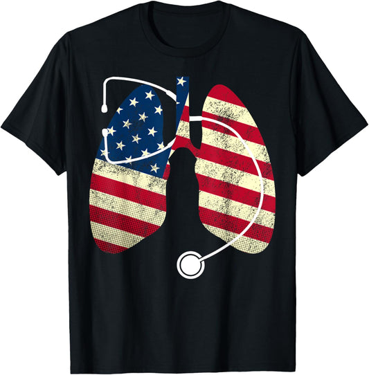 Respiratory Therapist Patriotic American Usa Flag Lungs