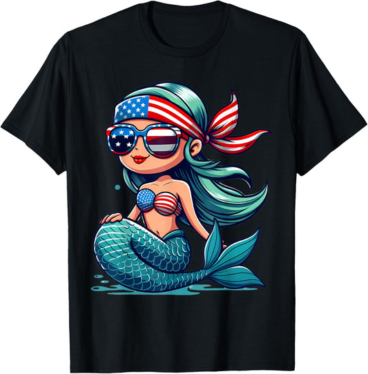 Mermaid 4Th Of July American Independence Day Usa Patriotic