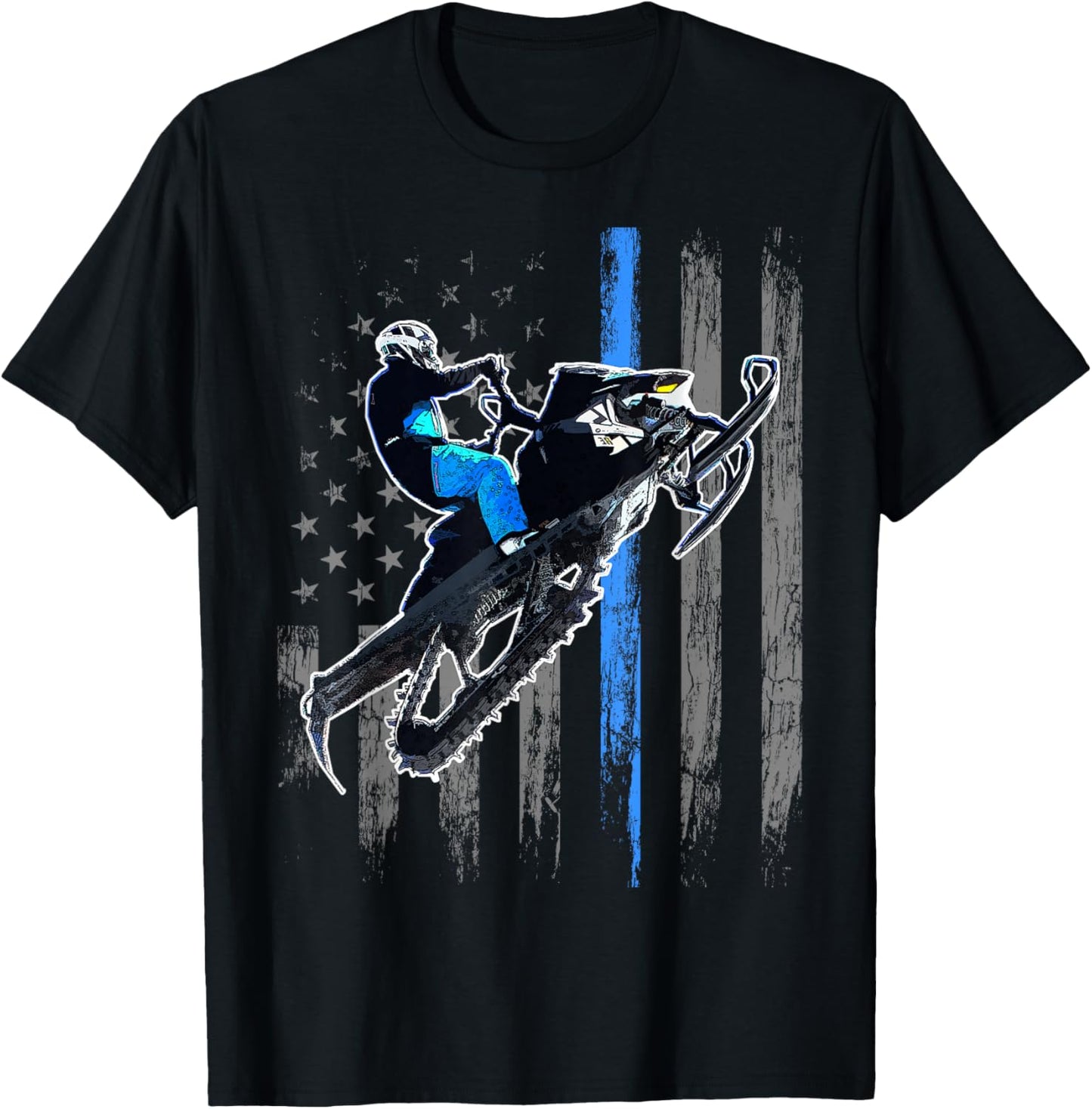 American Flag Snowmobile Men Snowmobile Riding Gift