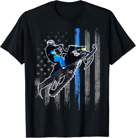 American Flag Snowmobile Men Snowmobile Riding Gift
