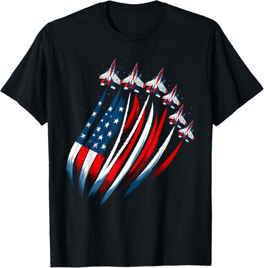 Patriotic Red White Blue Usa Flag Fighter Jets 4Th Of July