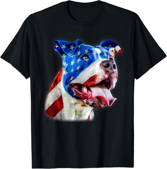 American Pit Bull Terrier Usa Flag Patriotic Dog