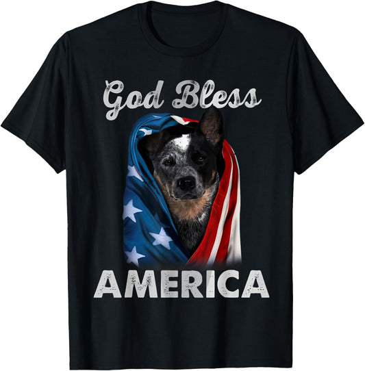 Blue Heeler Dog American Usa Flag 4Th Of July Dog Lover