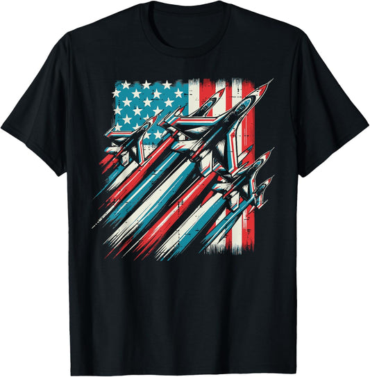 4Th Of July Jets American Flag Airplane Men Boys Kids