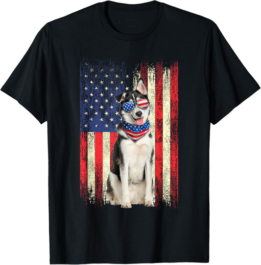 Siberian Husky American Flag 4Th Of July Patriotic Dog Lover