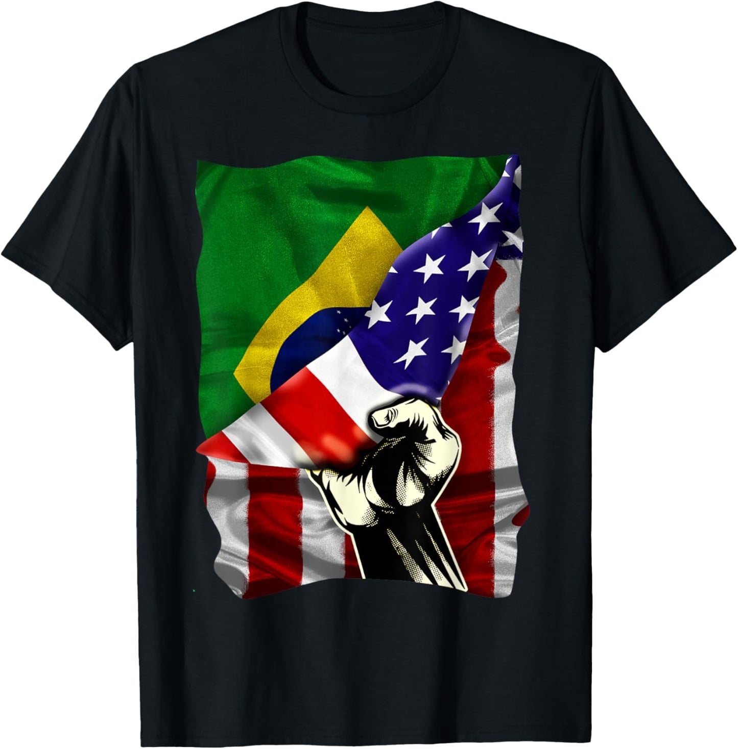 Half American Flag Brazilian Roots Usa Flag Brazil Dna