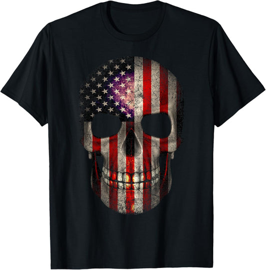 4Th Of July T Shirt American Flag Skull Usa Men Women