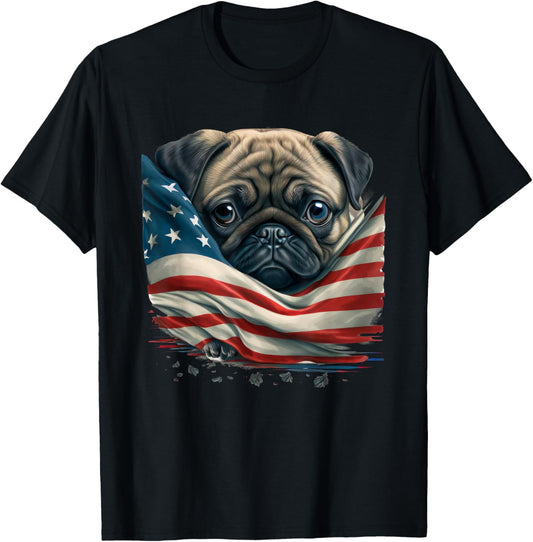 American Flag Pug Usa Patriotic Pug Dog Funny Pug Lover