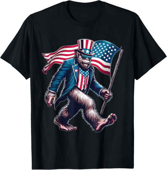 4Th Of July Bigfoot Sasquatch American Flag Usa Patriotic
