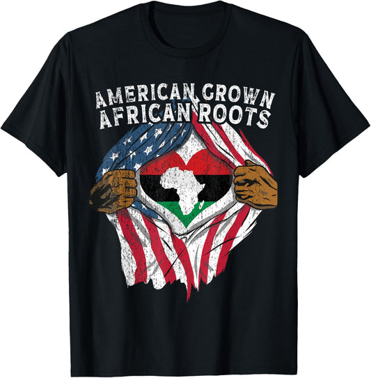 American Grown African Roots Usa African Flag Patriotic