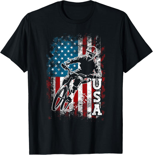Patriotic 4Th Of July American Flag Mountain Biking