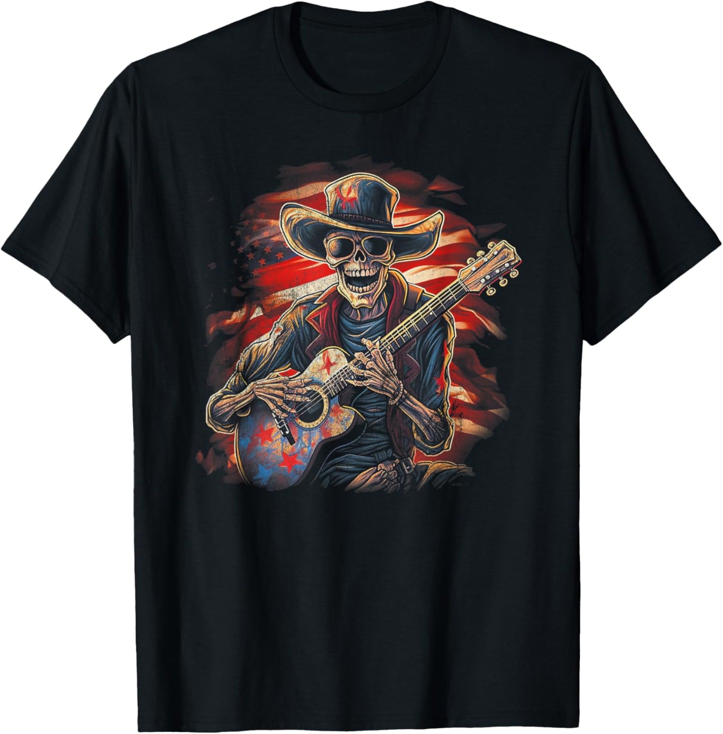 Guitar 4Th Of July Gift American Flag Usa Country Music