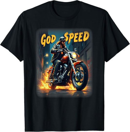 Godspeed Jesus Biker Christian Motorcycle Faith Tee