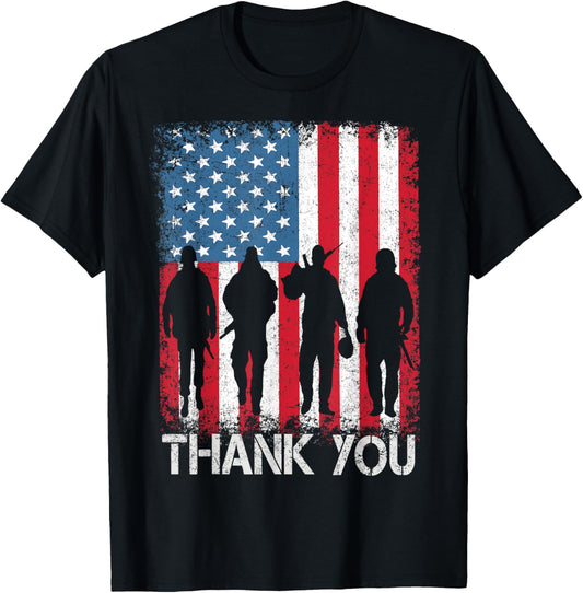 Patriotic American Flag Thank You For Men Women Kid Girl Boy