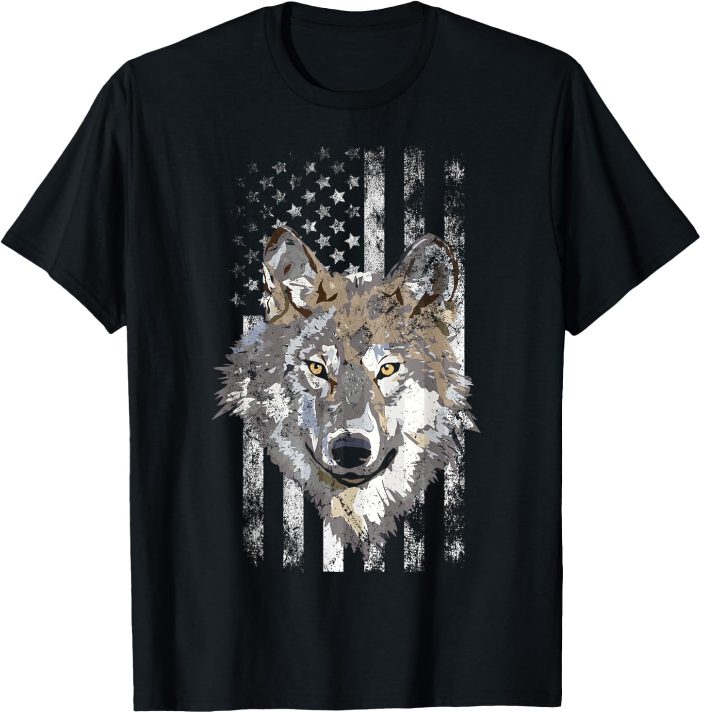 American Flag Wolf Lover American Usa Grey Patriotic Wolf