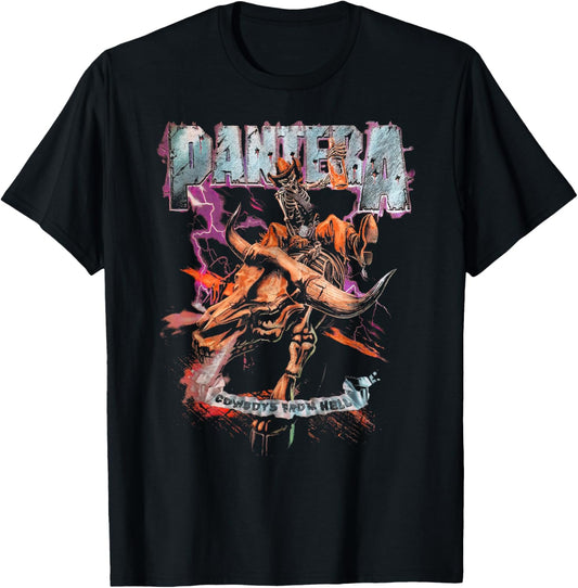 Pantera Official Cowboys From Hell Riding Skeleton Short Sleeve