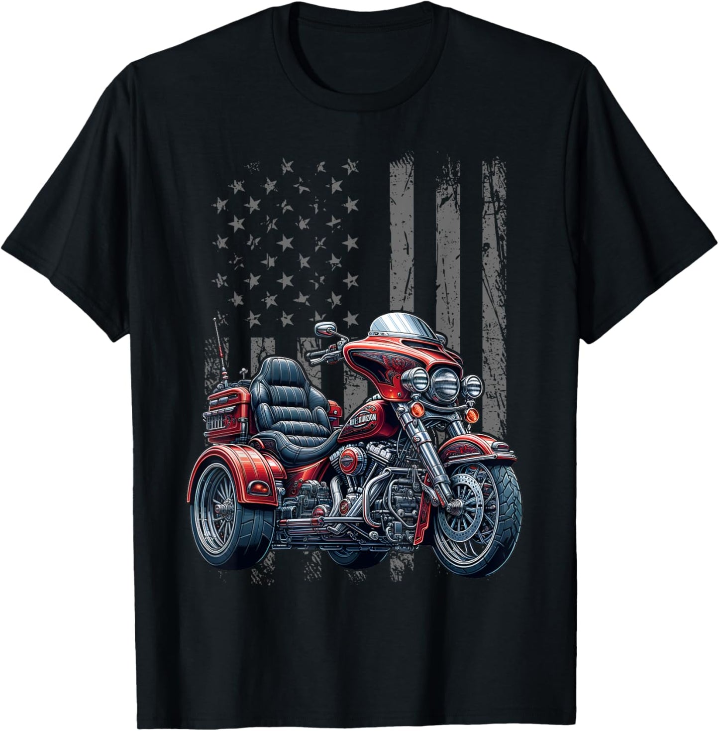 3 Wheels Motorcycle Trike Patriotic American Flag Trike