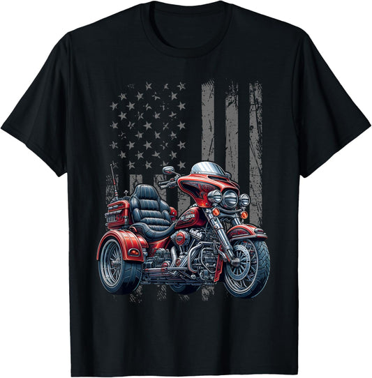 3 Wheels Motorcycle Trike Patriotic American Flag Trike