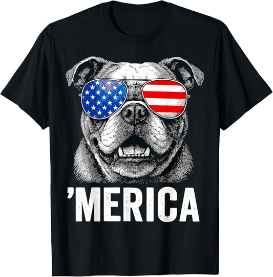 English Bulldog 4Th Of July Merica Men Women Usa Flag
