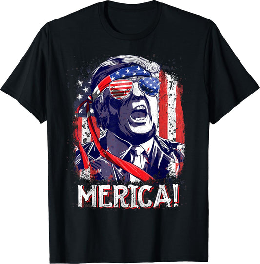 Trump 4Th Of July Merica Men Women Usa American Flag Vintage