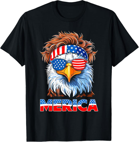 American Flag Patriotic Eagle Shirt Men Boys 4Th Of July