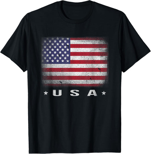 American Flag Usa July 4Th White Blue Red Faded Stripe Star