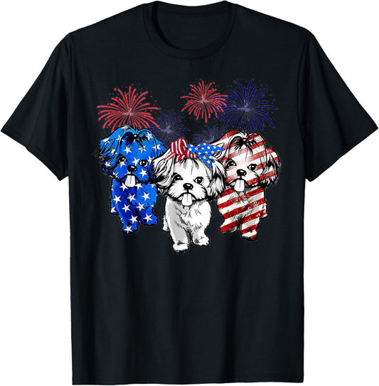 Shih Tzu American Flag 4Th Of July Independence Day