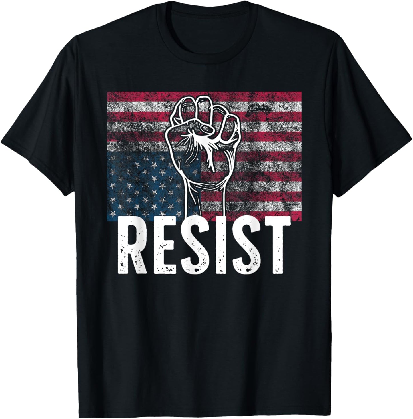 Resist Distressed Upside Down American Flag Usa T Shirt