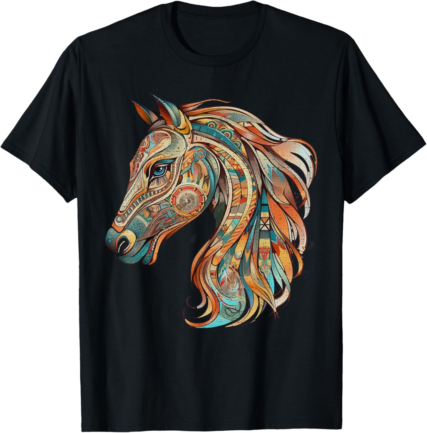 Horse Tribal Abstract Art Native American Geometric Horses