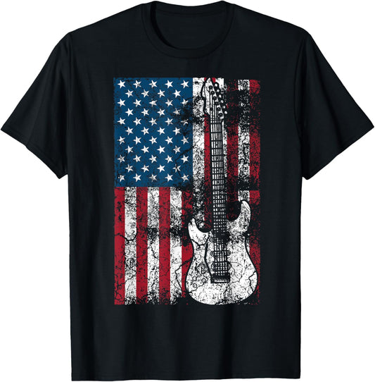Guitar Usa Flag Shirt Cute Patriotic Guitar Lovers Us Gift