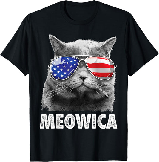 Meowica Cat 4Th Of July Merica Men Women Usa American Flag