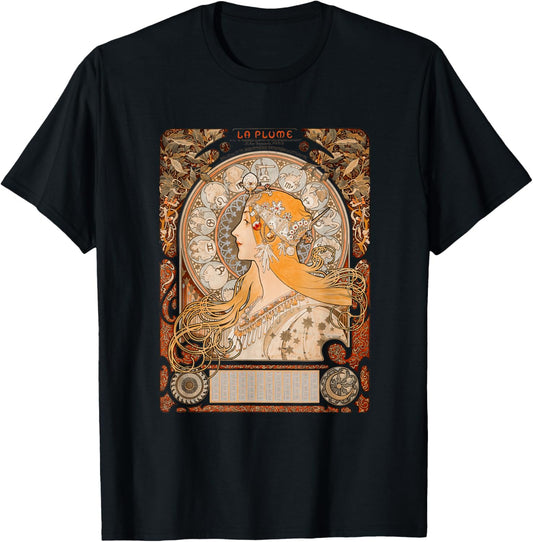 Womens vintage bohemian Design in Art Nouveau Style, Mucha