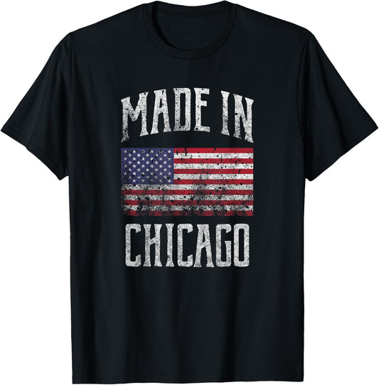 Chicago Usa Flag T Shirt Made In Chicago