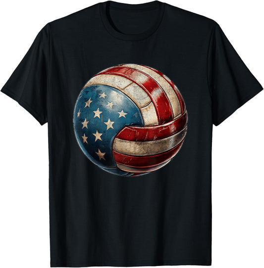 Volleyball Usa Flag Support The Team Vintage Distressed