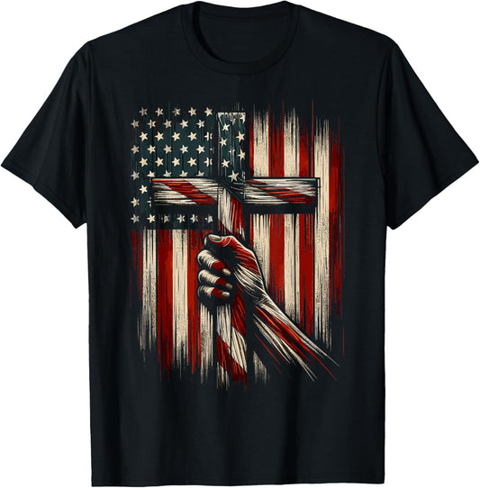 Christian Cross American Flag