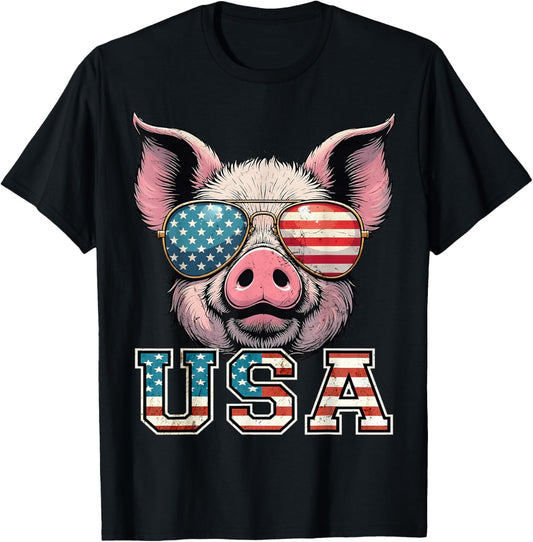 Pig Usa 4Th Of July American Flag Patriotic