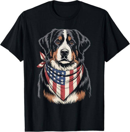 4Th Of July Bernese Mountain Dogs American Flag