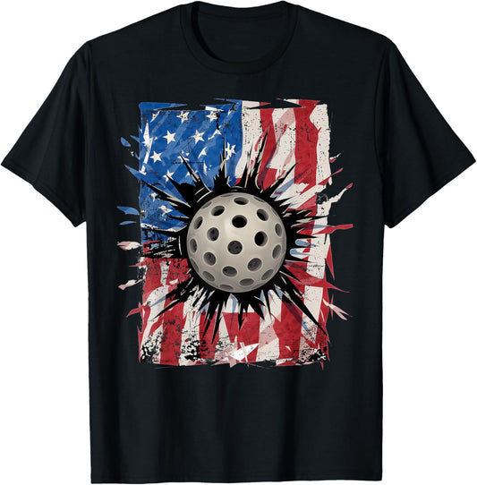 Pickleball Lovers 4Th Of July American Flag Pickle Ball Usa