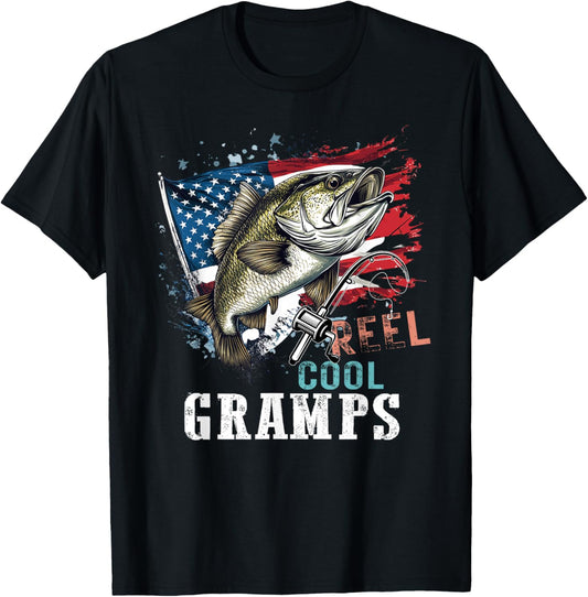 Reel Cool Gramps Camouflage American Flag Fathers Day