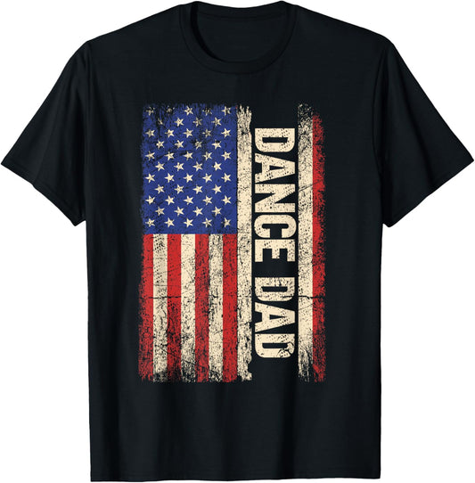 Dance Dad Us American Flag Shirt Dancer Dancing Father Men