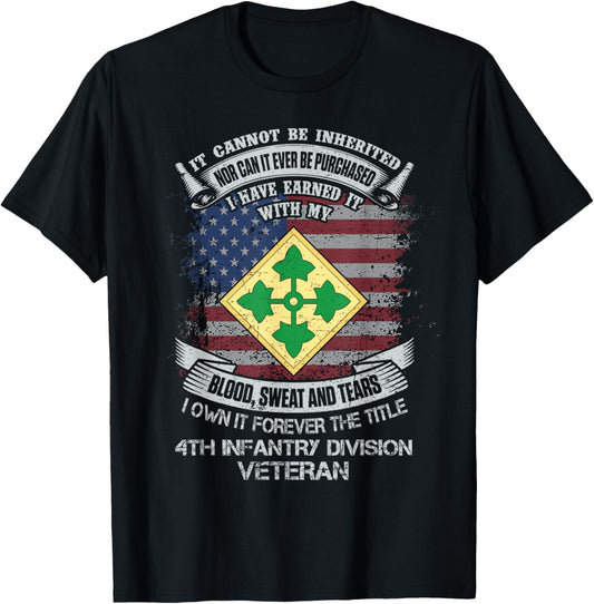 Own Forever The Title 4Th Infantry Division Veteran Flag Usa