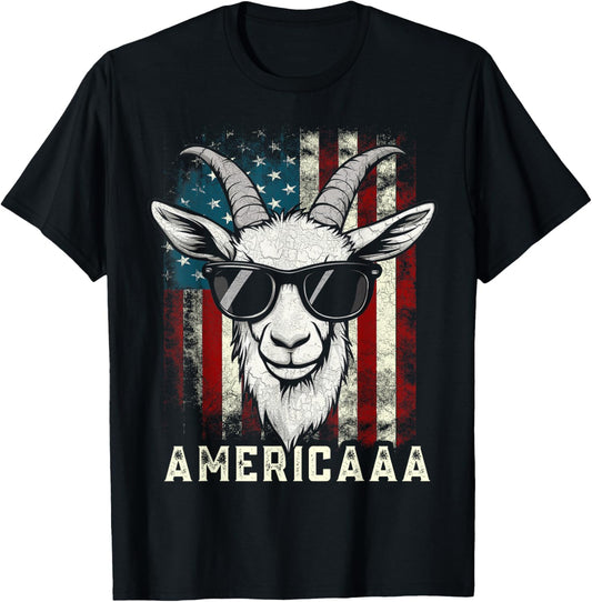 4Th Of July Patriotic Goat Usa American Flag Goat Americaaa