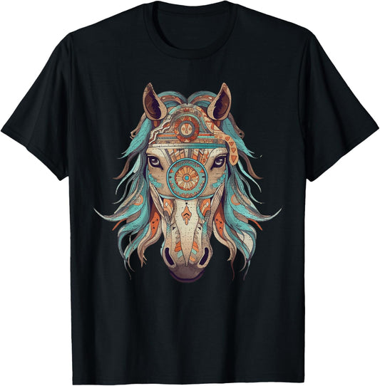 Horse Tribal Abstract Art Native American Geometric Horses