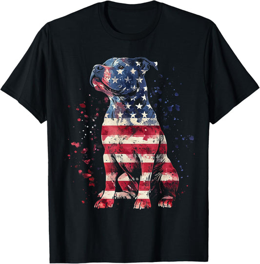 Patriotic Pitbull American Flag 4Th Of July Dog Pitbull Dad