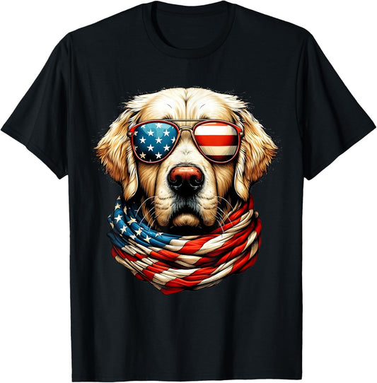 Golden Retriever American Flag Patriotic Dog 4Th Of July