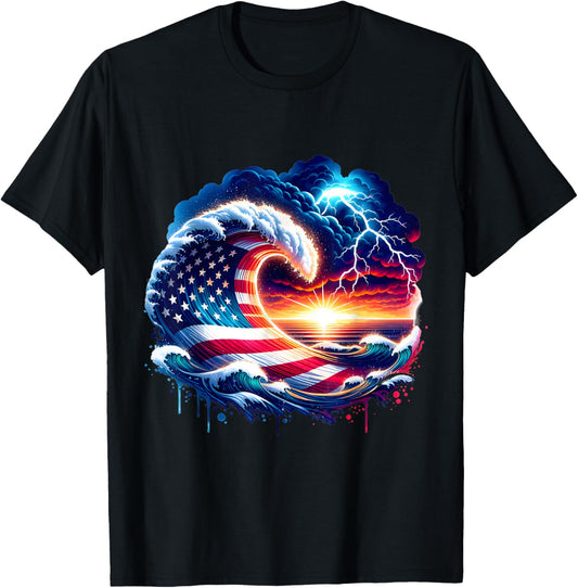 Wave Flag Usa Flag Honor Celebrate Independence Patriotic
